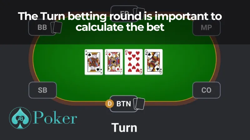 The Turn betting round is important to calculate the bet